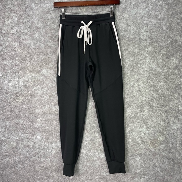 Buffbunny Collection Pants - Buffbunny Collection Pants Womens Small Black Jogger Drawstring Stripe Athletic